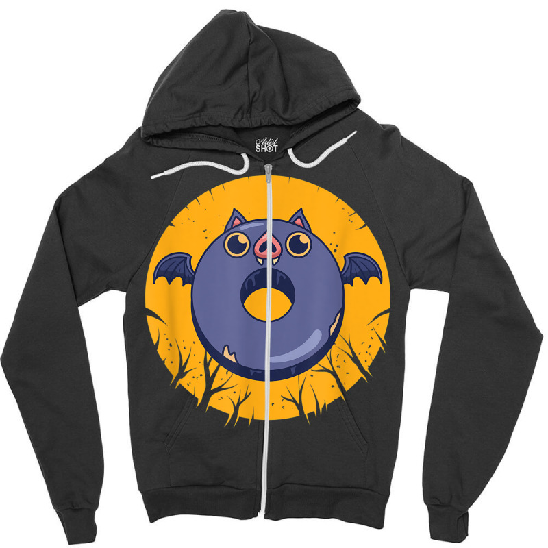 Donut Bat Spooky Halloween Costume Halloween Party Zipper Hoodie | Artistshot