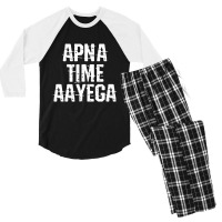 Apna Time Aayega Bollywood Desi Hindi Quote Men's 3/4 Sleeve Pajama Set | Artistshot