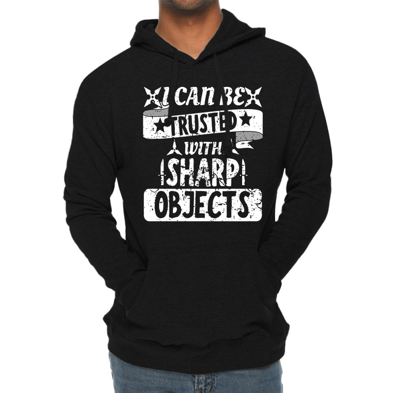 I Can Be Trusted With Objects Sarcastic Humor Quote Lightweight Hoodie | Artistshot