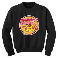 Audiology Student Fueled By Pizza Youth Sweatshirt | Artistshot