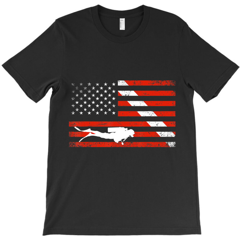 Diver Down Dive Flag Scuba Diving American Flag T-shirt | Artistshot