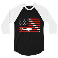 Diver Down Dive Flag Scuba Diving American Flag 3/4 Sleeve Shirt | Artistshot