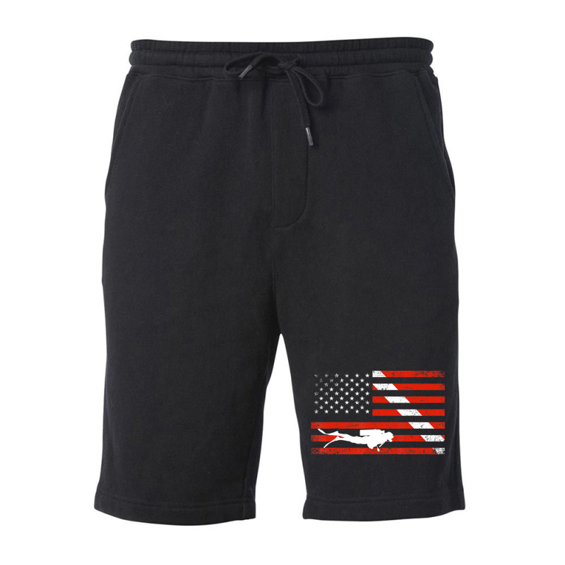 Diver Down Dive Flag Scuba Diving American Flag Fleece Short | Artistshot