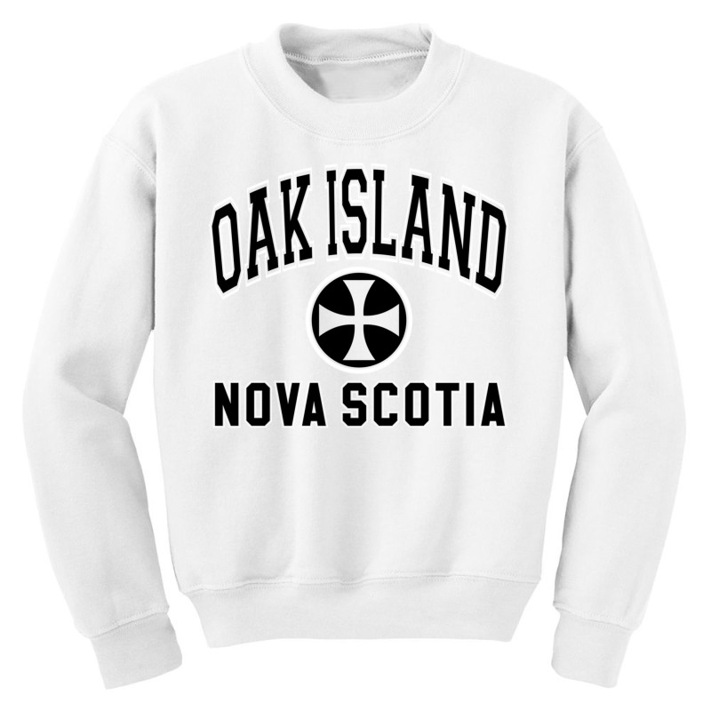 Oak Island Varsity Style Cross Black Print Pullover Hoodie Youth Sweatshirt by cm-arts | Artistshot