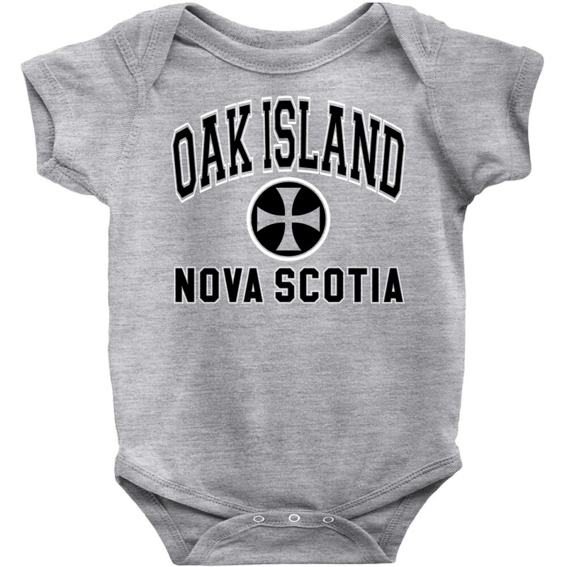 Oak Island Varsity Style Cross Black Print Pullover Hoodie Baby Bodysuit by cm-arts | Artistshot