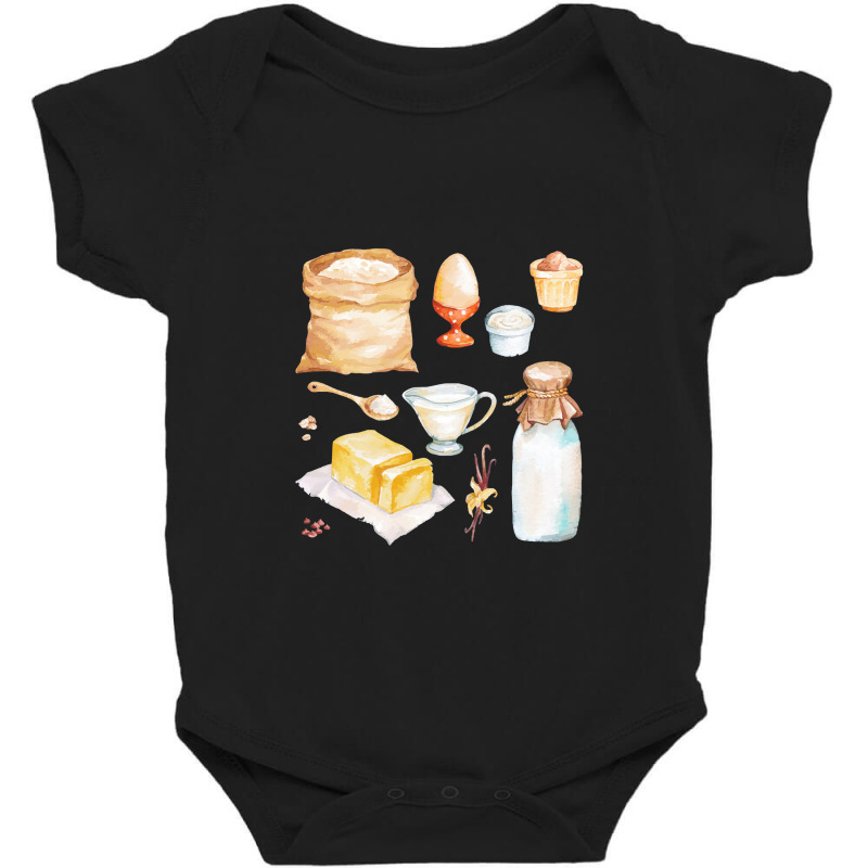 Baker Ingredients  Assorted Baking Ingredients Baby Bodysuit by siapsantuy | Artistshot