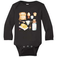 Baker Ingredients  Assorted Baking Ingredients Long Sleeve Baby Bodysuit | Artistshot