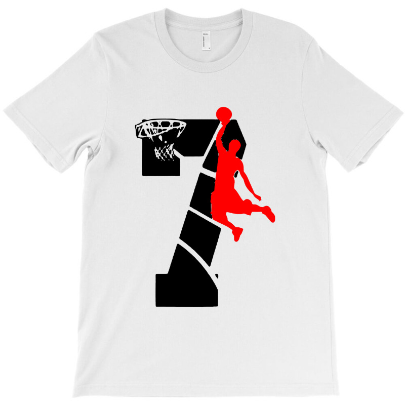 Kids 7 Year Old 7th Basketball Birthday T-shirt | Artistshot