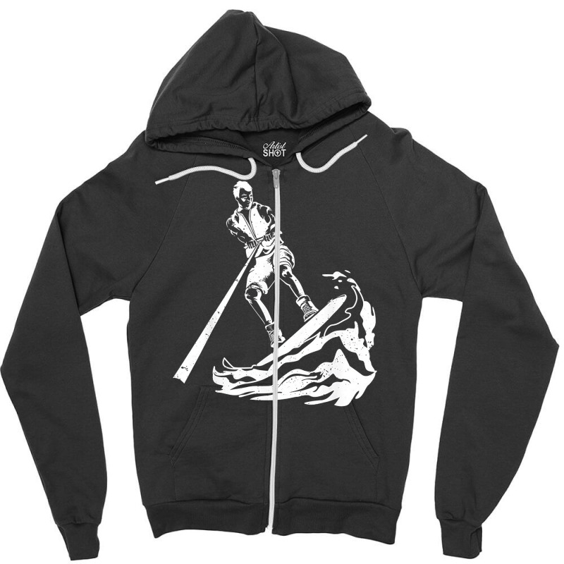 Funny Water Skiing Art For Men Women Wakeboarding Lovers T Shirt 5fhus Zipper Hoodie | Artistshot