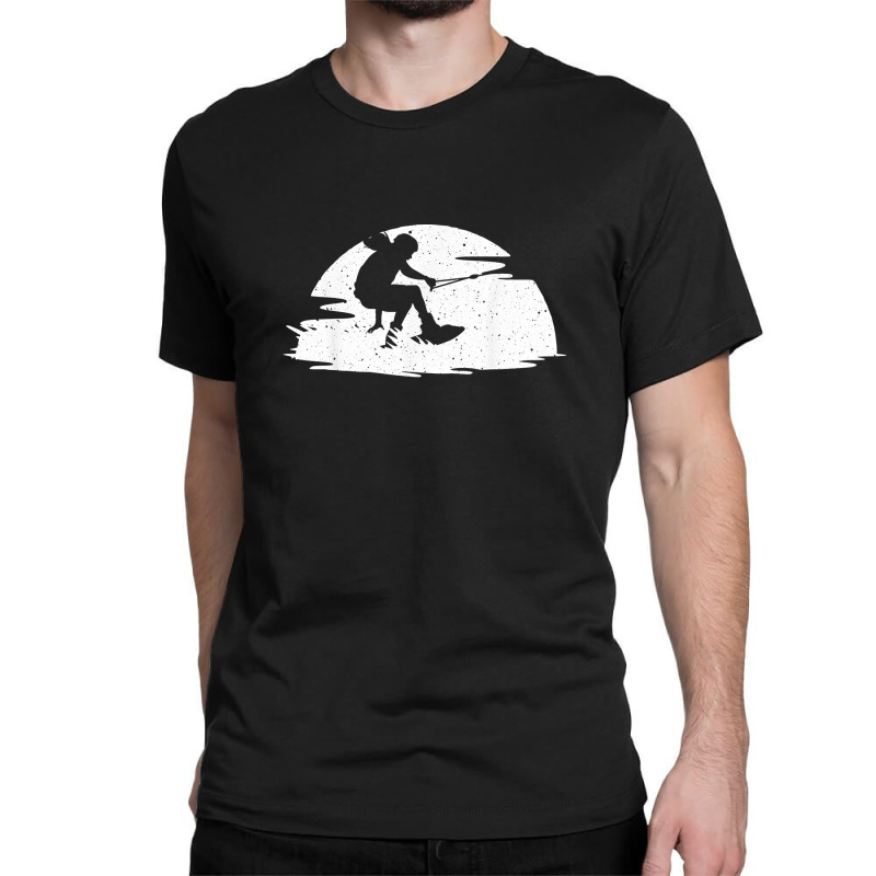 Funny Water Skiing Art For Men Women Wakeboarding Lovers Classic T-shirt by porpoisewhiting | Artistshot