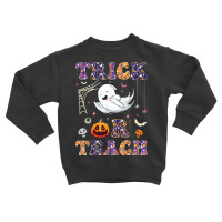 Trick Or Teach Cute Halloween Teacher Ghost Men Women 2022 Toddler Sweatshirt | Artistshot