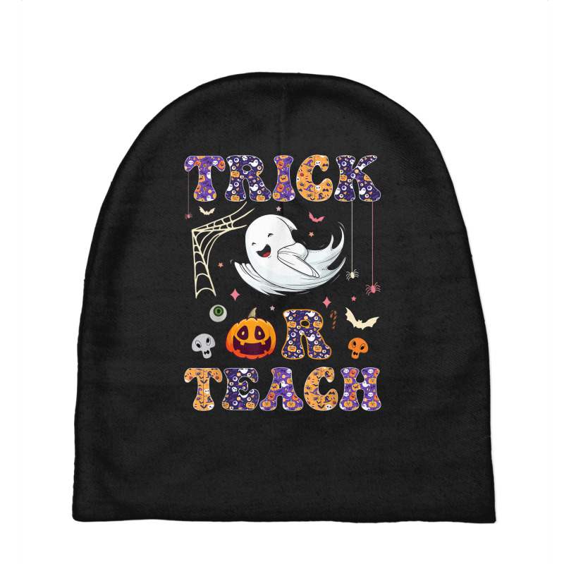 Trick Or Teach Cute Halloween Teacher Ghost Men Women 2022 Baby Beanies by August | Artistshot