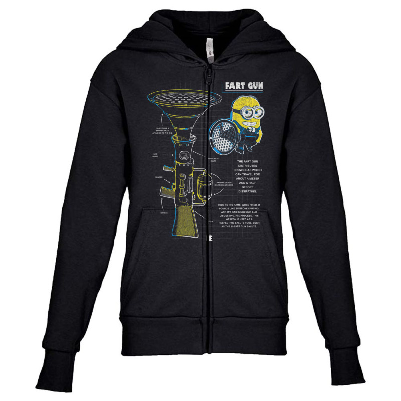 Fart Gun Schematics Portrait Youth Zipper Hoodie by BuiDoc | Artistshot