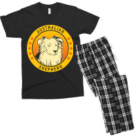 Australian Shepherd Australian Shepherd Dog Portrait Men's T-shirt Pajama Set | Artistshot