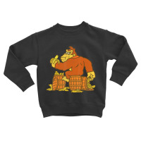 Donkey Kong Eating Bananas On Barrel Toddler Sweatshirt | Artistshot