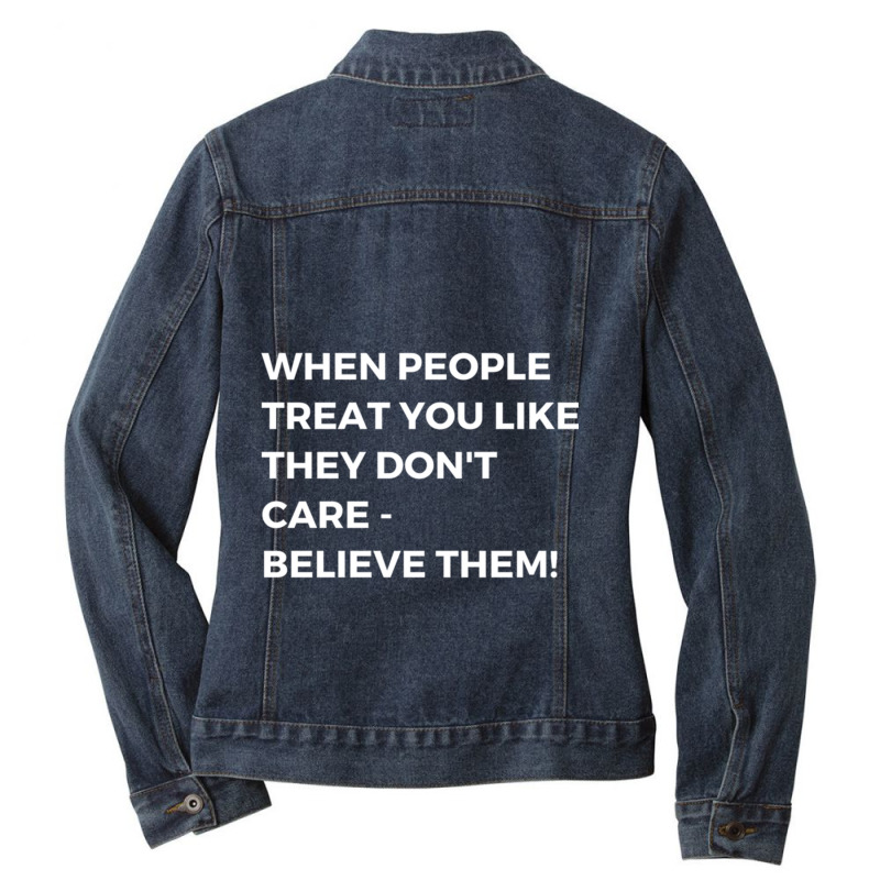 When People Don_t Care Ladies Denim Jacket by BERGSONTENUS | Artistshot