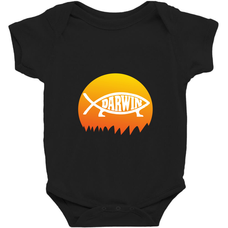 Darwin Fish Baby Bodysuit by murdermydudepodcast | Artistshot