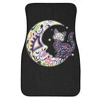 Womens Cat And Moon Sugar Skull Dia De Los Muertos Day Of The Dead V N Front Car Mat | Artistshot