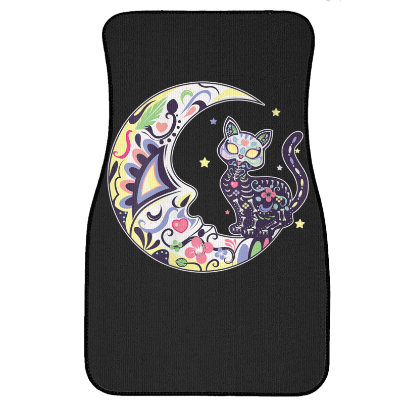 Womens Cat And Moon Sugar Skull Dia De Los Muertos Day Of The Dead V N Front Car Mat | Artistshot