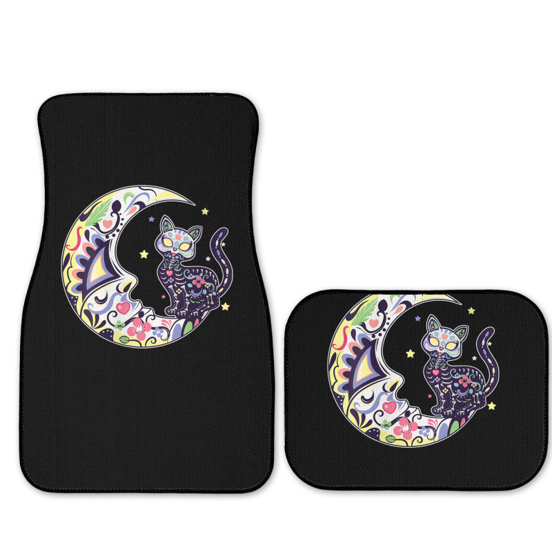 Womens Cat And Moon Sugar Skull Dia De Los Muertos Day Of The Dead V N Full Set Car Mats | Artistshot