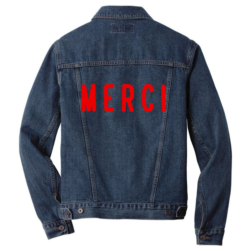 Noun Merci Thank You Translation Men Denim Jacket | Artistshot