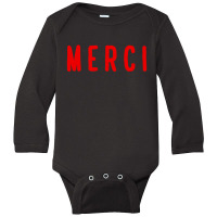 Noun Merci Thank You Translation Long Sleeve Baby Bodysuit | Artistshot