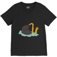 Seal Playing Saxophone Vine V-neck Tee | Artistshot