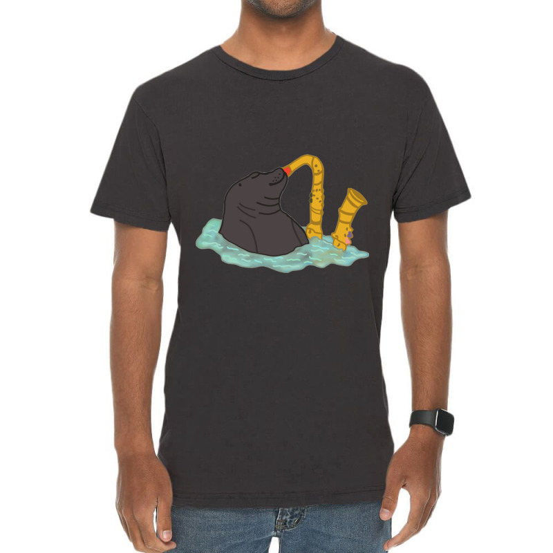 Seal Playing Saxophone Vine Vintage T-shirt | Artistshot