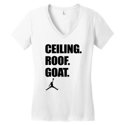 Custom Ceiling Roof Goat Women S V Neck T Shirt By Zone Artistshot