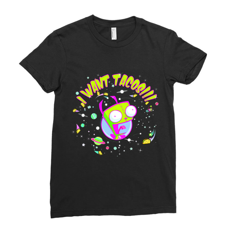 Invader Zim Gir I Want Tacos Space Ladies Fitted T-Shirt by cm-arts | Artistshot