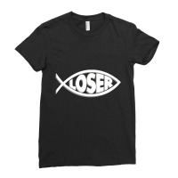 Loser' Slacker 90s Jesus Fish Ladies Fitted T-shirt | Artistshot