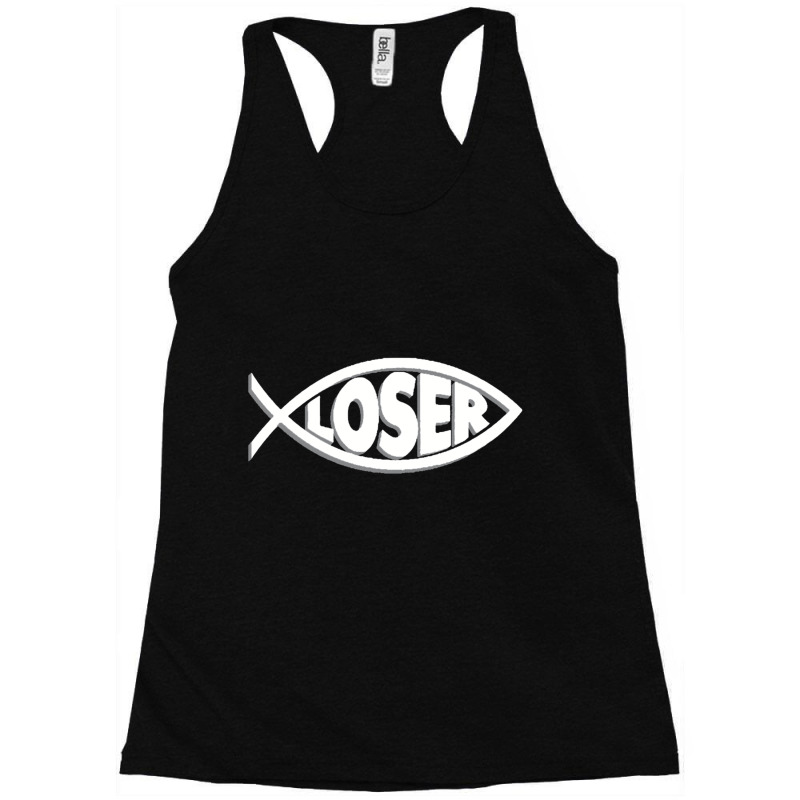 Loser' Slacker 90s Jesus Fish Racerback Tank by XerxesPrice | Artistshot