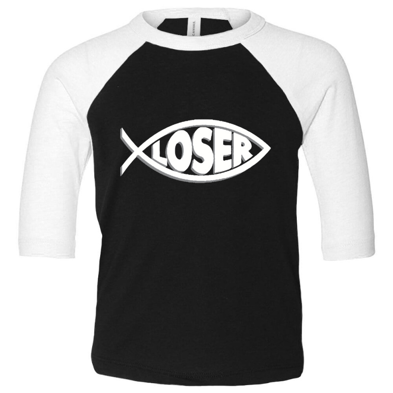 Loser' Slacker 90s Jesus Fish Toddler 3/4 Sleeve Tee by XerxesPrice | Artistshot