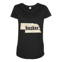 Nebraska State Nickname Husker [distressed] Tank Top Maternity Scoop Neck T-shirt | Artistshot