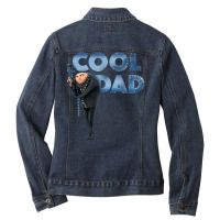 Gru Cool Dad Ice Letters Portrait Ladies Denim Jacket | Artistshot