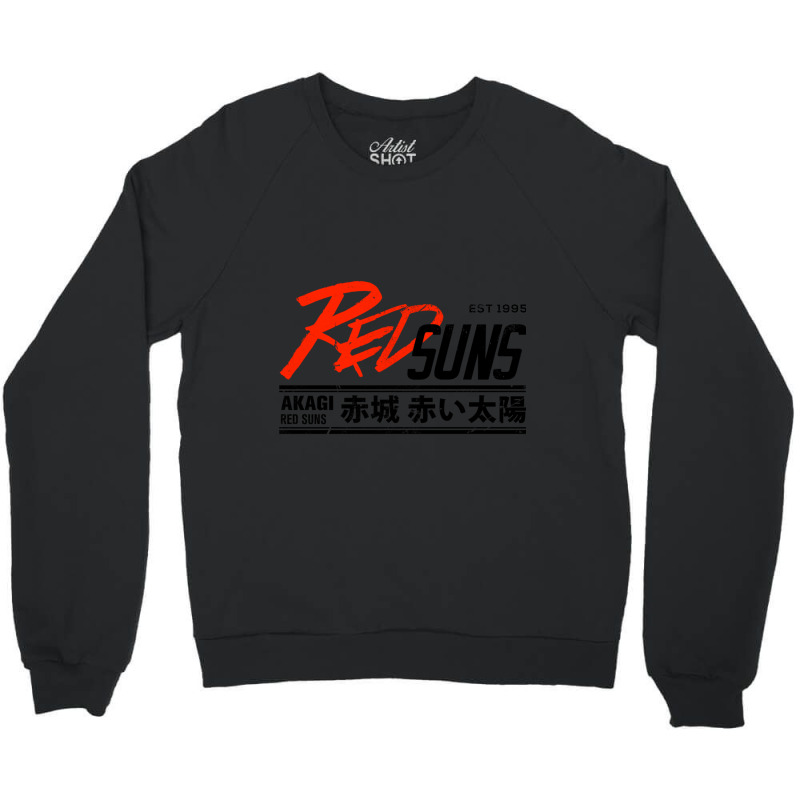 Initial D - Redsuns Tee (black) Crewneck Sweatshirt by PRISCILLABIRD | Artistshot