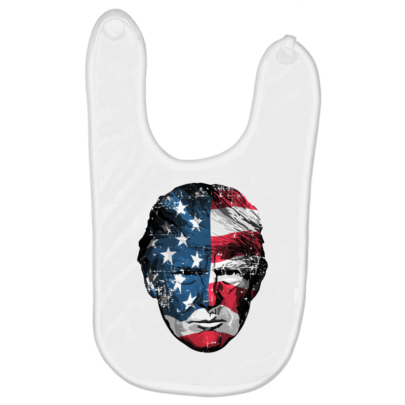 American Patriotic Trump Usa Flag Overlay Distressed Design Long Sleev Baby Bibs by cm-arts | Artistshot