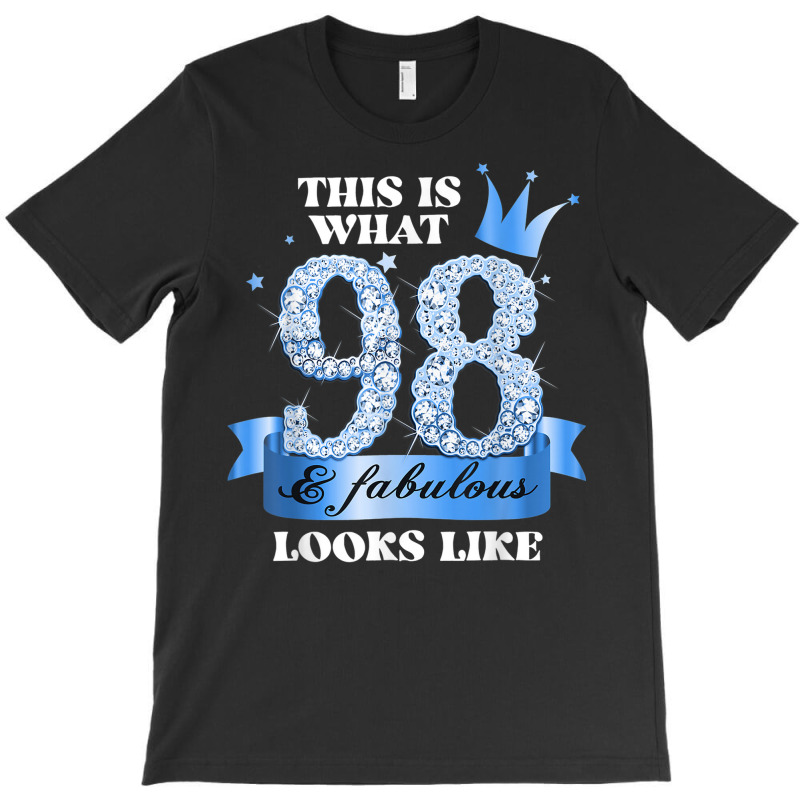 98 & Fabulous I Blue Black Party Group Candid Photo Outfit T-shirt | Artistshot