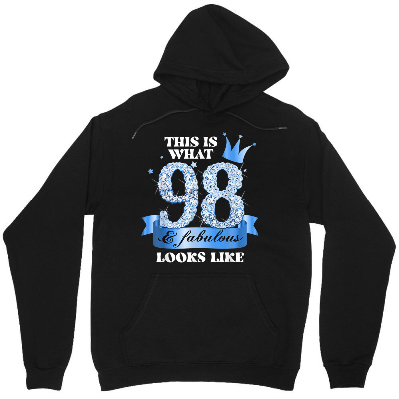 98 & Fabulous I Blue Black Party Group Candid Photo Outfit Unisex Hoodie | Artistshot