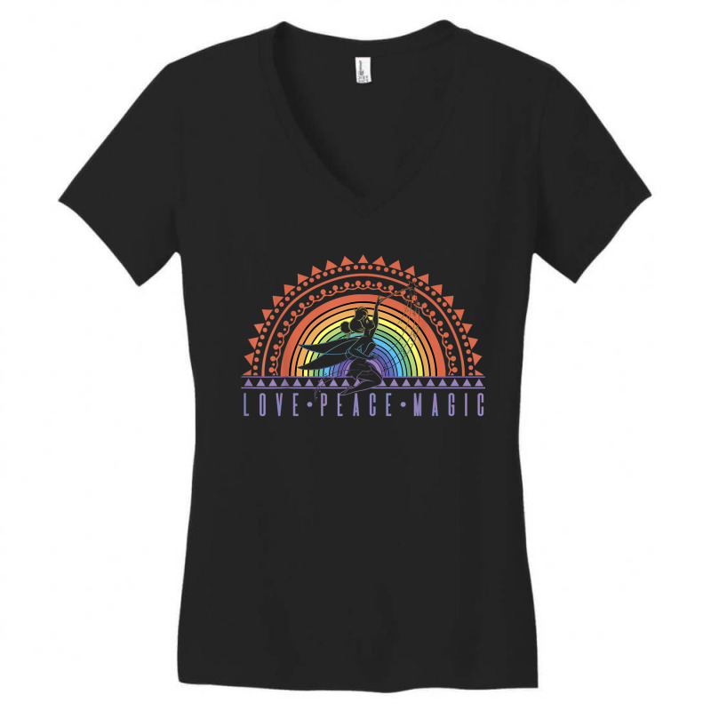 Peter Pan Love Peace Magic Rainbow Tinker Bell Women's V-Neck T-Shirt by MabellaPlaxco | Artistshot