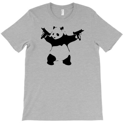 Panda Holding Machine Guns Funny T-shirt Designed By Kurnia Purnamasari