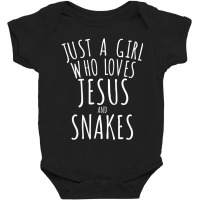 Just A Girl Who Loves Jesus And Snakes Funny Baby Bodysuit | Artistshot