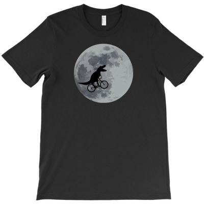 Tyrannosaurus Rex Bicycle Moon T-shirt Designed By Kurnia Purnamasari