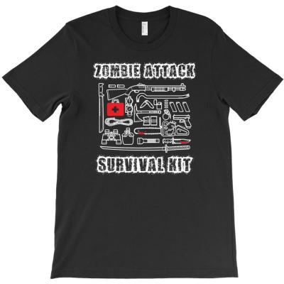Zombie Survival Kit Funny T-shirt Designed By Kurnia Purnamasari