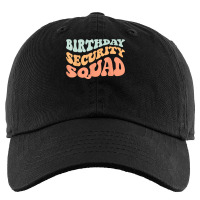 Birthday Security Squad Retro Groovy Wavy Vintage T Shirt Kids Cap | Artistshot