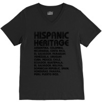 All Hispanic Countries - Hispanic Heritage Month - Latino National His V-neck Tee | Artistshot