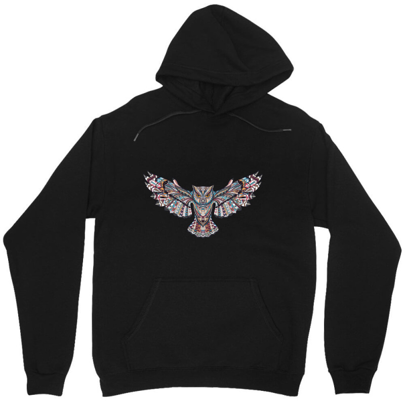 Dashing Owl Tattoo Flapping Wings Unisex Hoodie | Artistshot