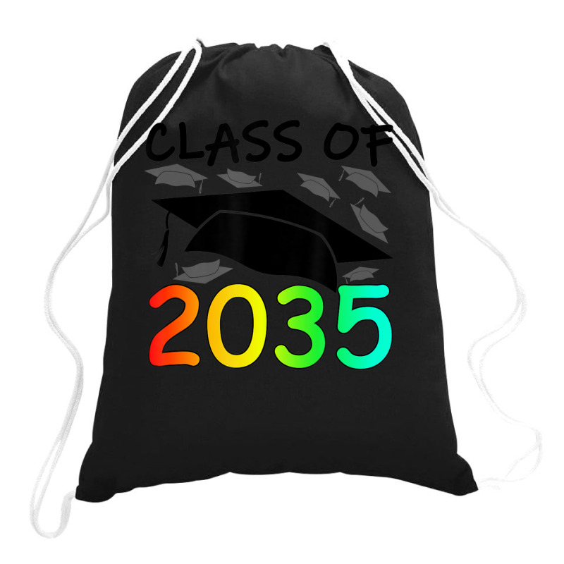 Graduation Class Of 2035 Hand Prints Space Pre-k -12th Grade Drawstring Bags | Artistshot