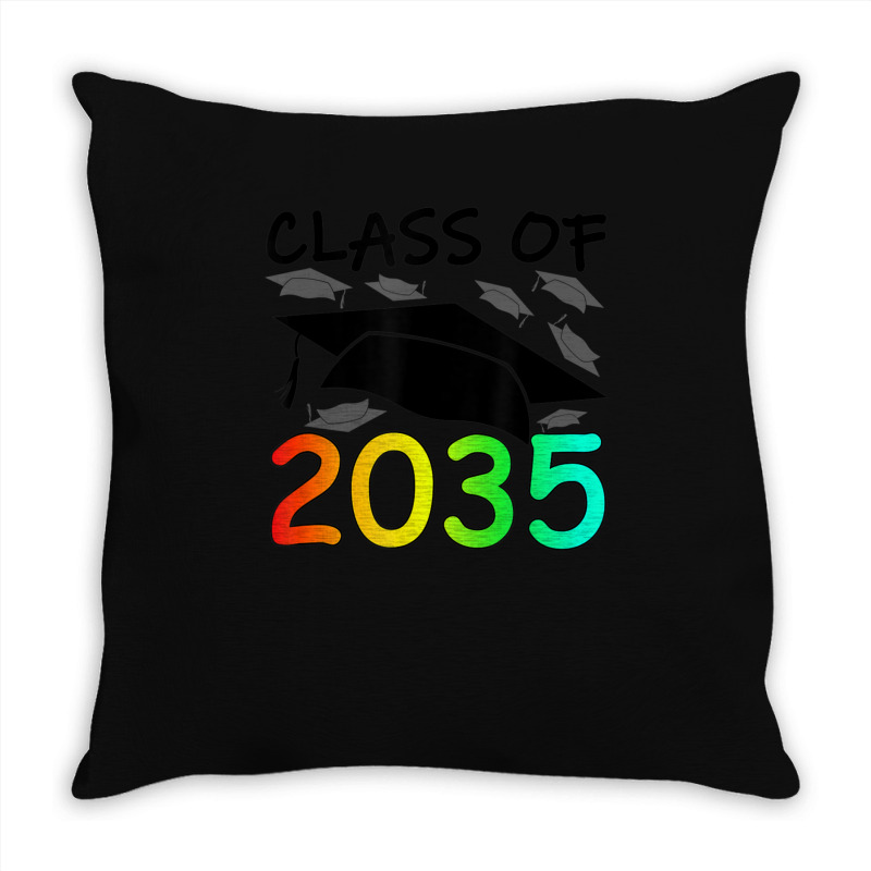 Graduation Class Of 2035 Hand Prints Space Pre-k -12th Grade Throw Pillow | Artistshot