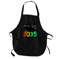 Graduation Class Of 2035 Hand Prints Space Pre-k -12th Grade Medium-length Apron | Artistshot